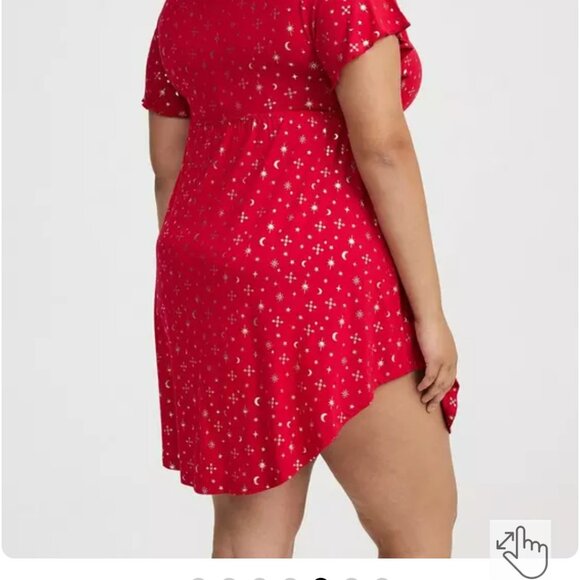 Torrid Snowflake Shine Super Soft Lace Trim Babydoll Sleep Gown - Picture 3 of 3